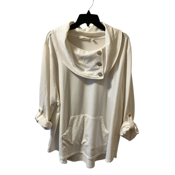 Soft Surroundings Tops - Soft Surroundings Kassidy Tunic Top 2X Cream Cowl Neck Roll Tab Sleeve
